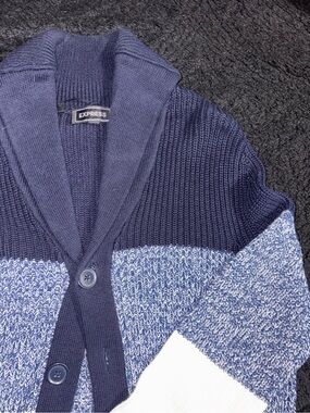 Express - Navy & Light Blue Colorblock Cardigan